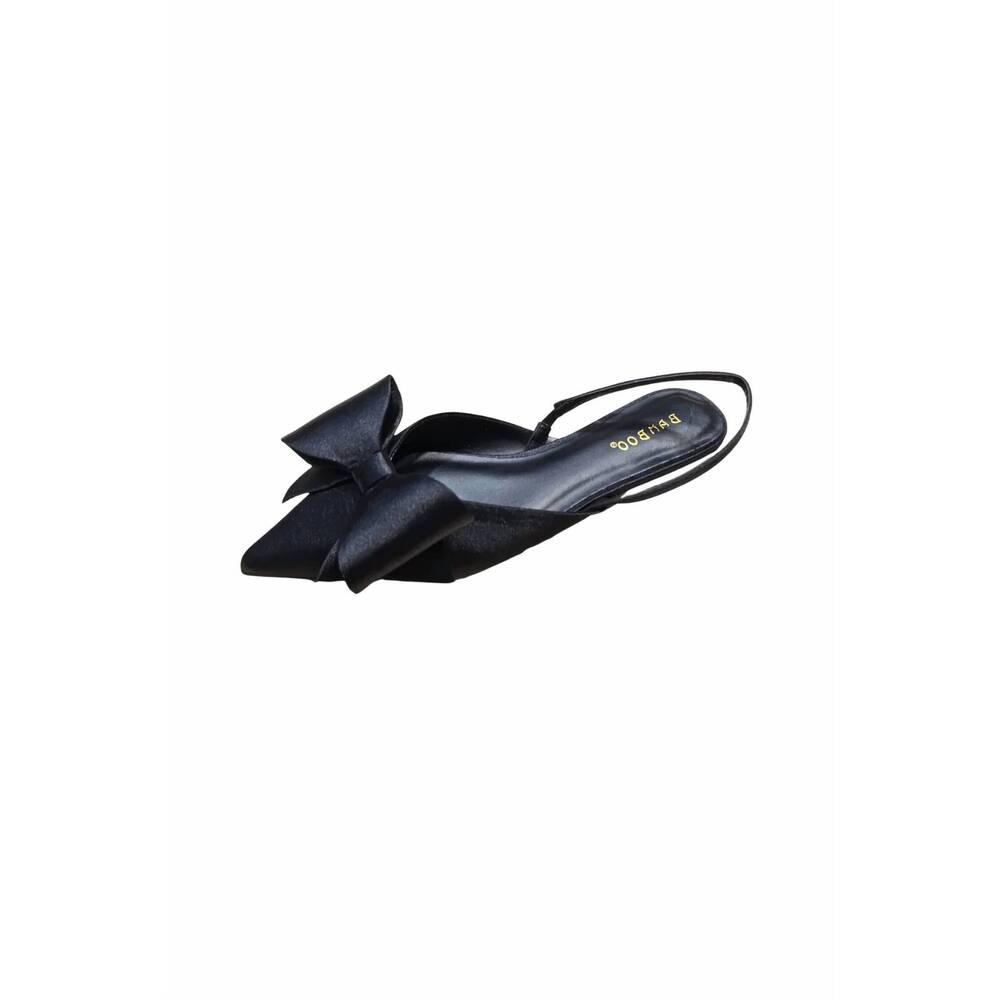 NEW BAMBOO women's rational bow flat in black